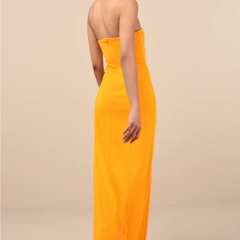Lulu's Vibrant One-Shoulder Orange Dress - Picture 3 of 5
